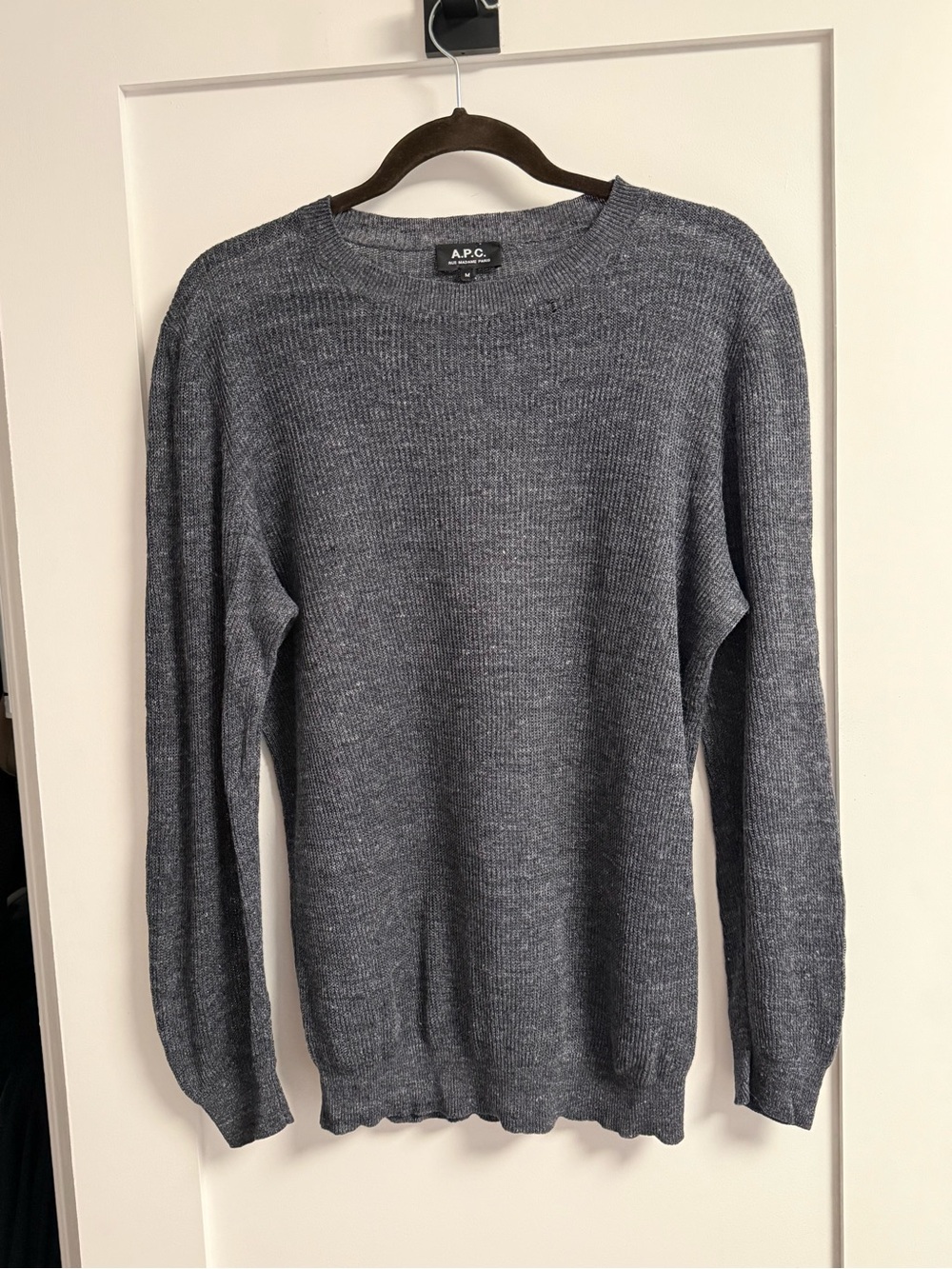 A.P.C. Grey linen Crewneck Sweater